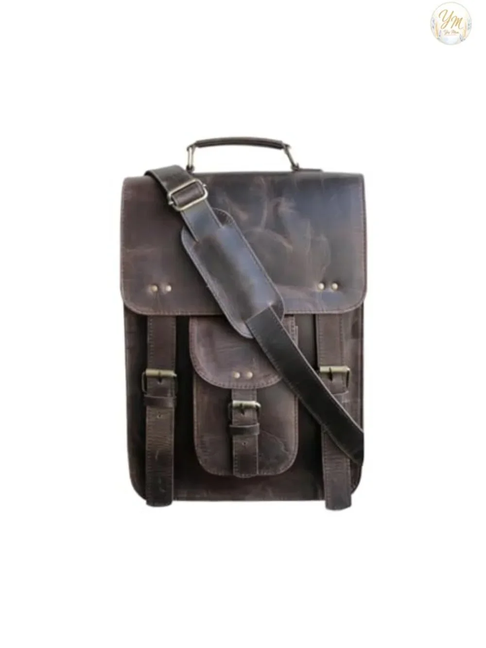 Genuine Leather Messenger Bag Laptop Crossbody Satchel Vintage Office